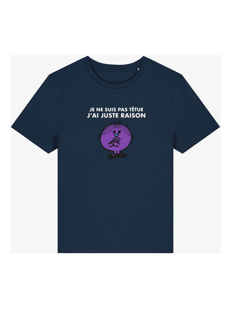 T-shirt Dames - JE NE SUIS PAS TETUE J AI JUSTE RAISON Marineblauw - Kiabi