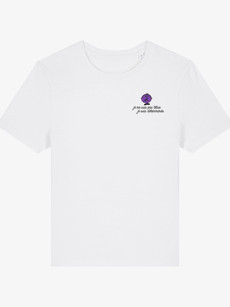 T-shirt Dames - JE NE SUIS PAS TETUE JE SUIS DETERMINEE COEUR Wit - Kiabi