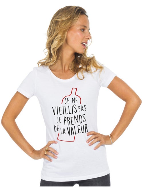 T-shirt Dames - JE NE VIEILLIS PAS JE PRENDS DE LA VALEUR - Kiabi T-shirt Dames - JE NE VIEILLIS PAS JE PRENDS DE LA VALEUR - Kiabi