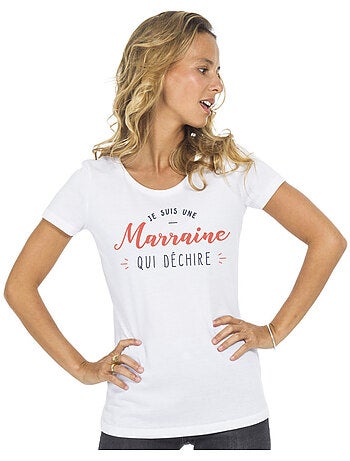 T-shirt dames - je suis une marraine qui déchire
