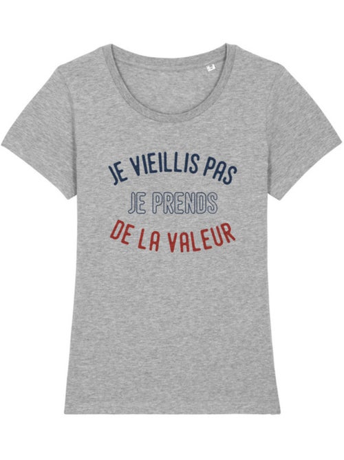 T-shirt Dames - JE VIEILLIS PAS JE PRENDS DE LA VALEUR ENKR - Kiabi T-shirt Dames - JE VIEILLIS PAS JE PRENDS DE LA VALEUR ENKR - Kiabi