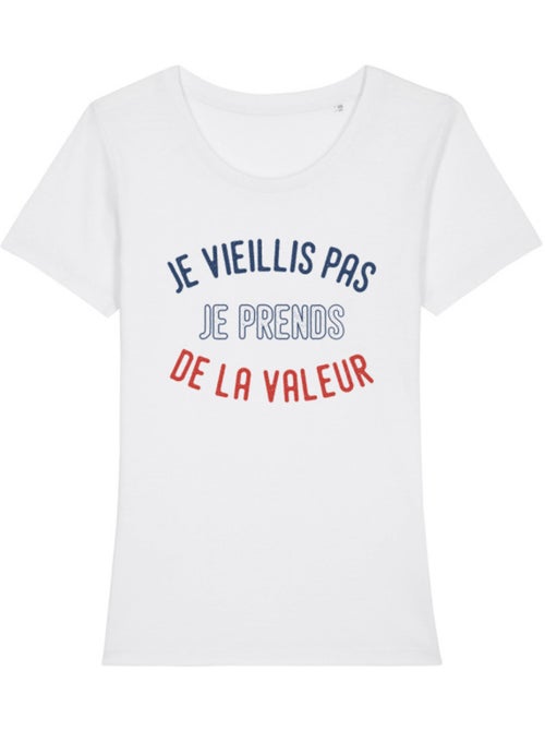 T-shirt Dames - JE VIEILLIS PAS JE PRENDS DE LA VALEUR ENKR - Kiabi T-shirt Dames - JE VIEILLIS PAS JE PRENDS DE LA VALEUR ENKR - Kiabi