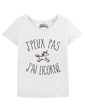 T-shirt dames - j'peux pas j'ai licorne