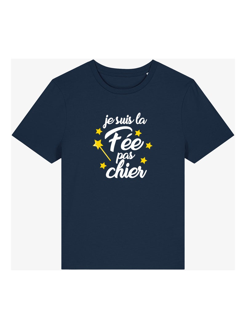 T-shirt Dames - LA FÉE PAS CHIER Marineblauw - Kiabi