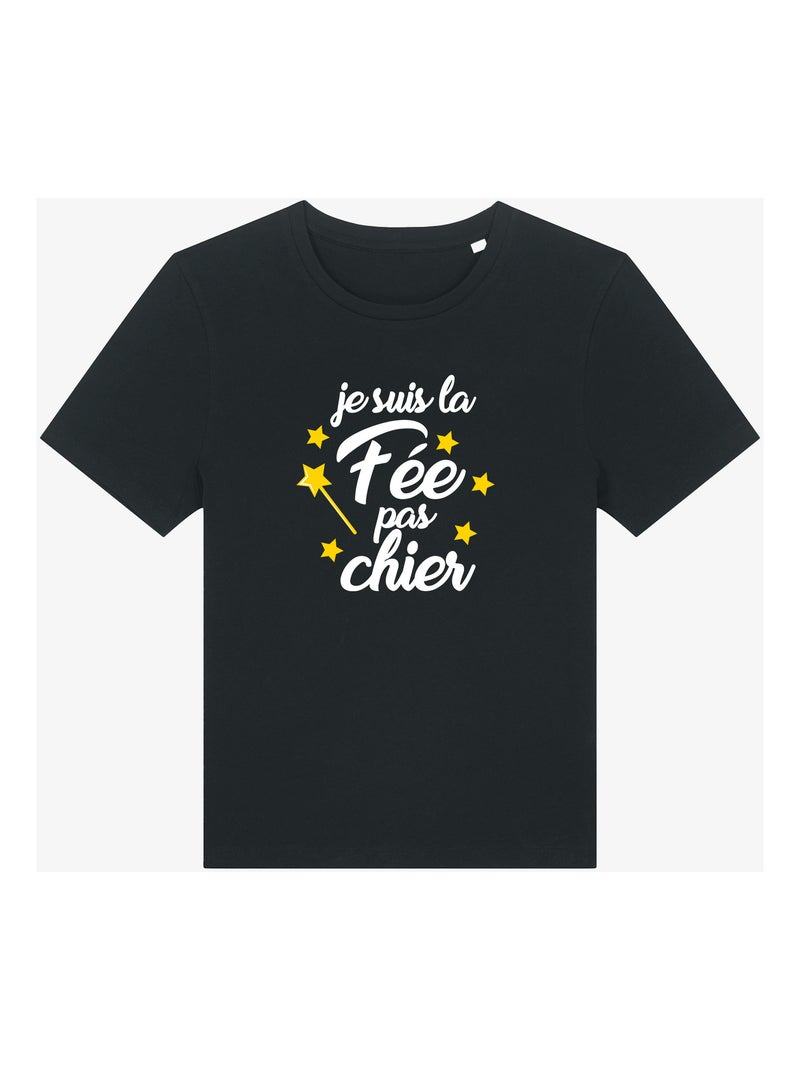 T-shirt Dames - LA FÉE PAS CHIER Zwart - Kiabi