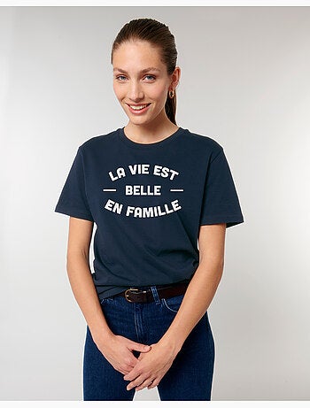 T-shirt dames - la vie est belle en famille 2 face
