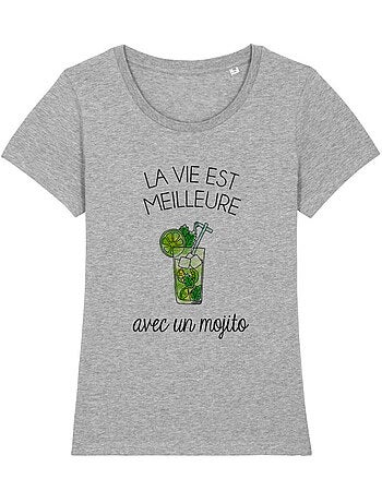 T-shirt Dames - LA VIE EST MEILLEURE AVEC UN MOJITO