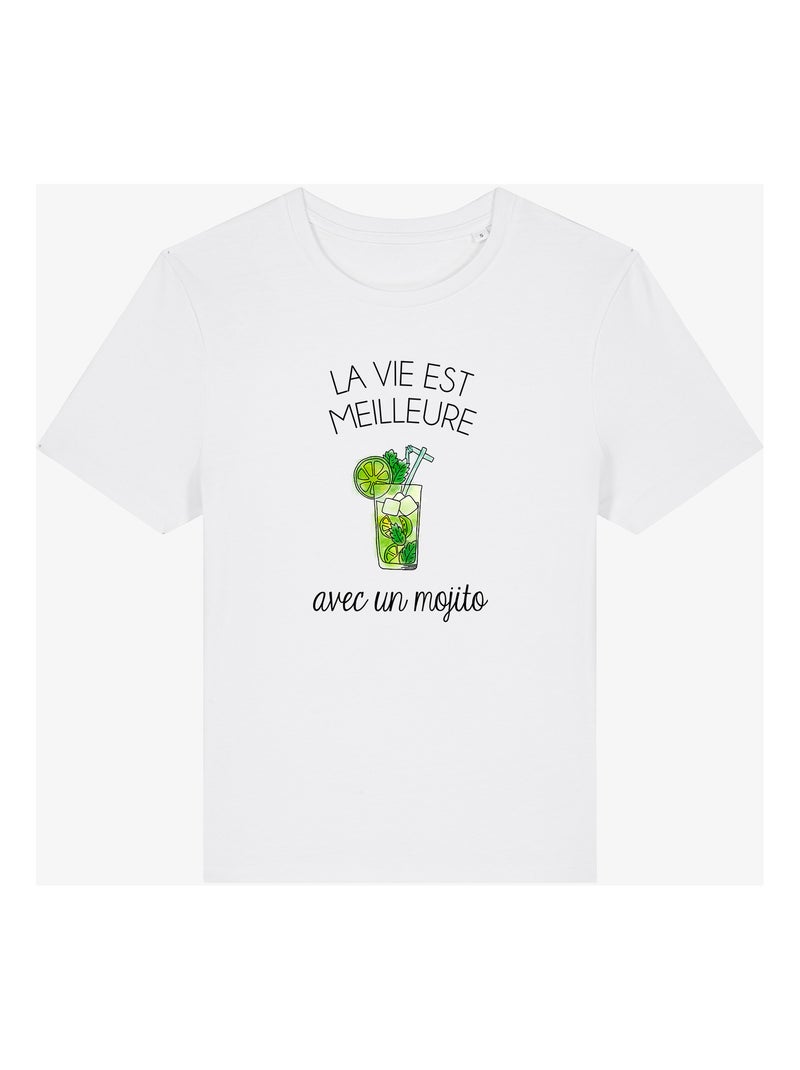 T-shirt Dames - LA VIE EST MEILLEURE AVEC UN MOJITO Wit - Kiabi