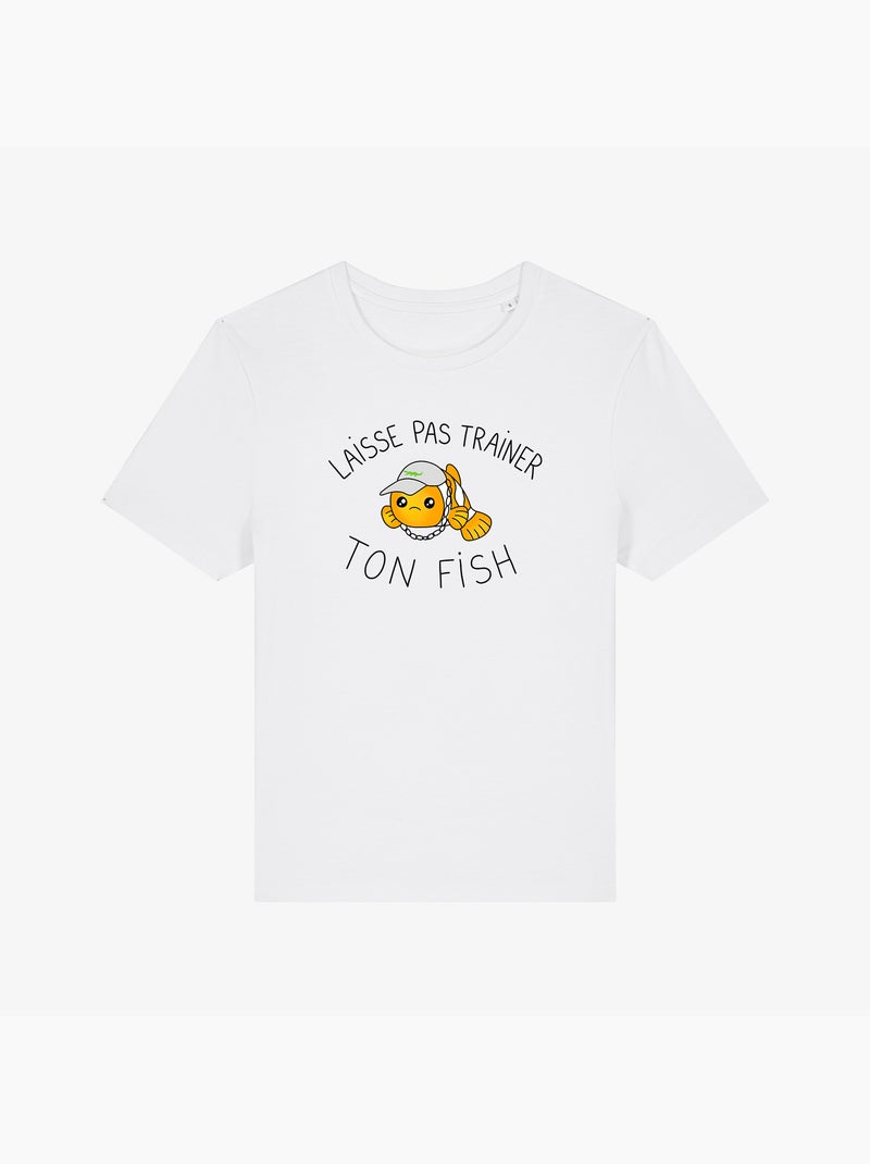 T-shirt Dames - LAISSE PAS TRAINER TON FISH Wit - Kiabi
