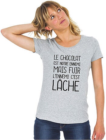 T-shirt Dames - LE CHOCOLAT EST NOTRE ENNEMI 2