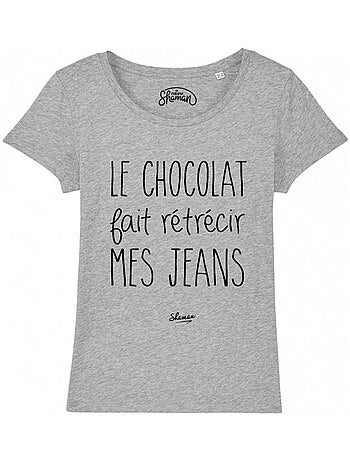 T-shirt Dames - LE CHOCOLAT FAIT RETRECIR MES JEANS