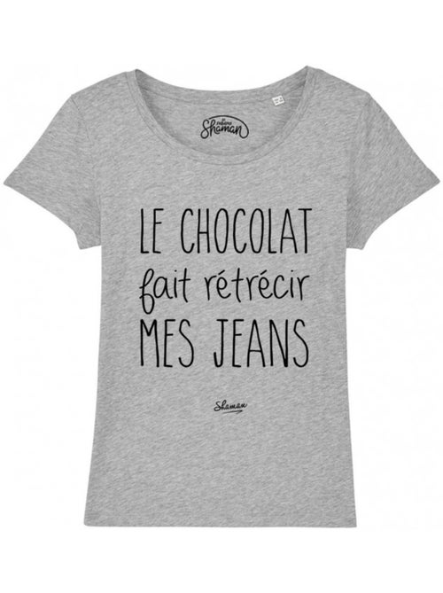T-shirt Dames - LE CHOCOLAT FAIT RETRECIR MES JEANS - Kiabi T-shirt Dames - LE CHOCOLAT FAIT RETRECIR MES JEANS - Kiabi