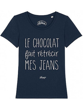 T-shirt dames - le chocolat fait retrecir mes jeans