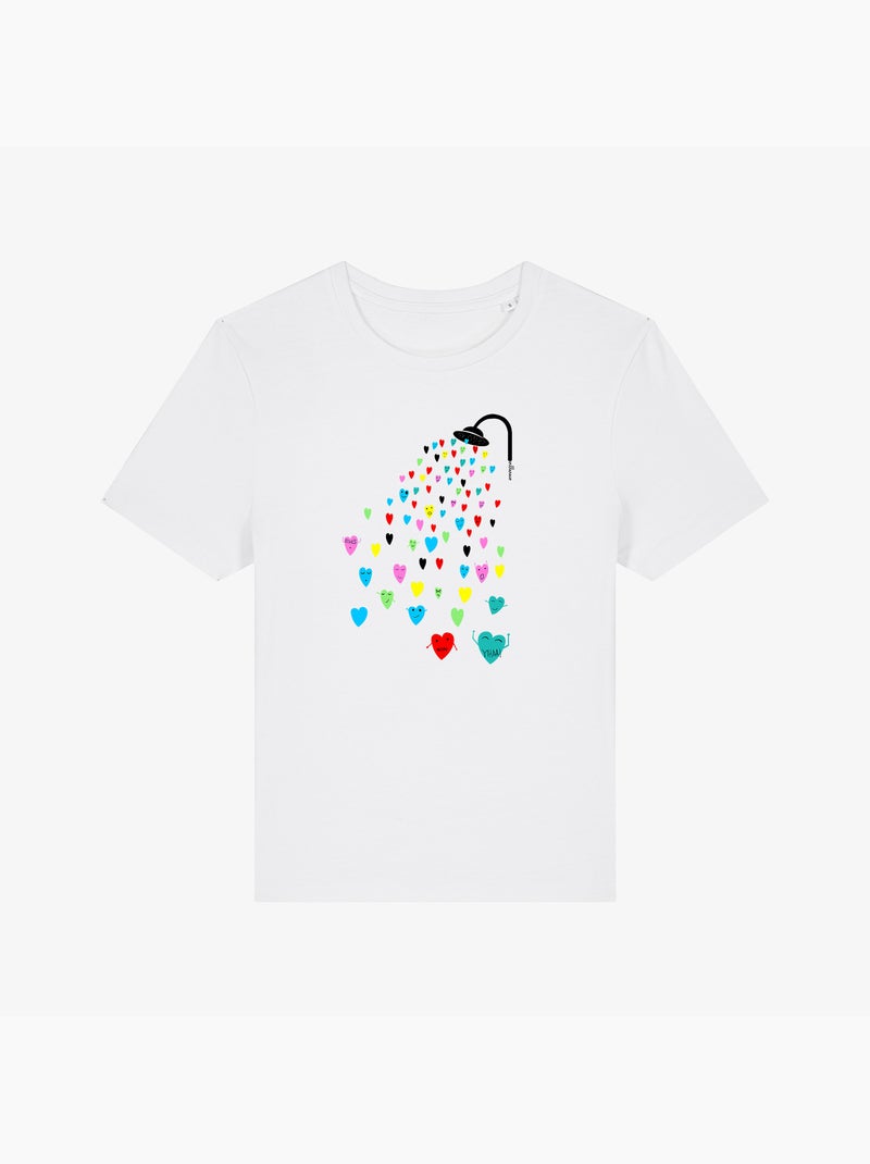 T-shirt Dames - LOVE SHOWER Wit - Kiabi