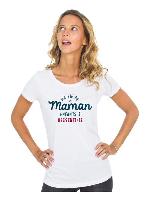 T-shirt Dames - MA VIE DE MAMAN : ENFANTS 2 RESSENTI 12 - Kiabi T-shirt Dames - MA VIE DE MAMAN : ENFANTS 2 RESSENTI 12 - Kiabi