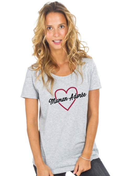T-shirt Dames - MAMAN ADORÉE 2 WAF - Kiabi