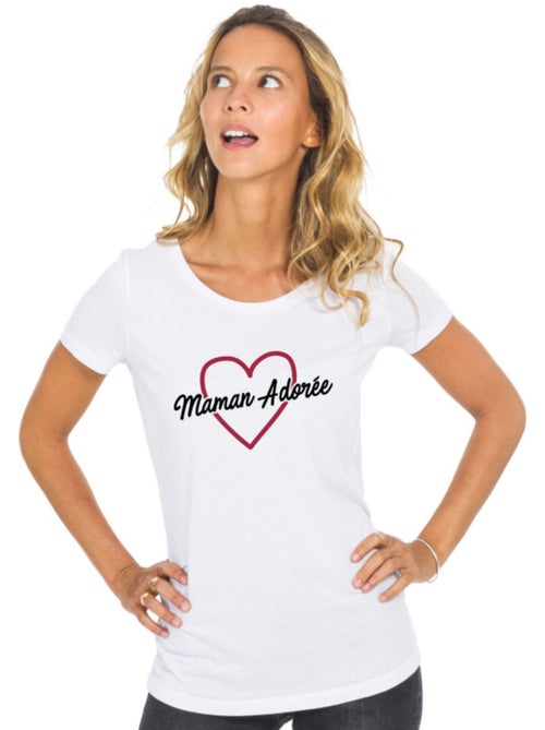 T-shirt Dames - MAMAN ADORÉE 2 WAF - Kiabi