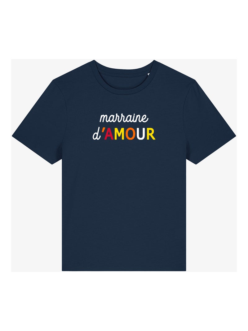 T-shirt Dames - MARRAINE D'AMOUR COLORÉE WAF Marineblauw - Kiabi