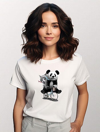 T-shirt Dames - PANDA BICYCLE