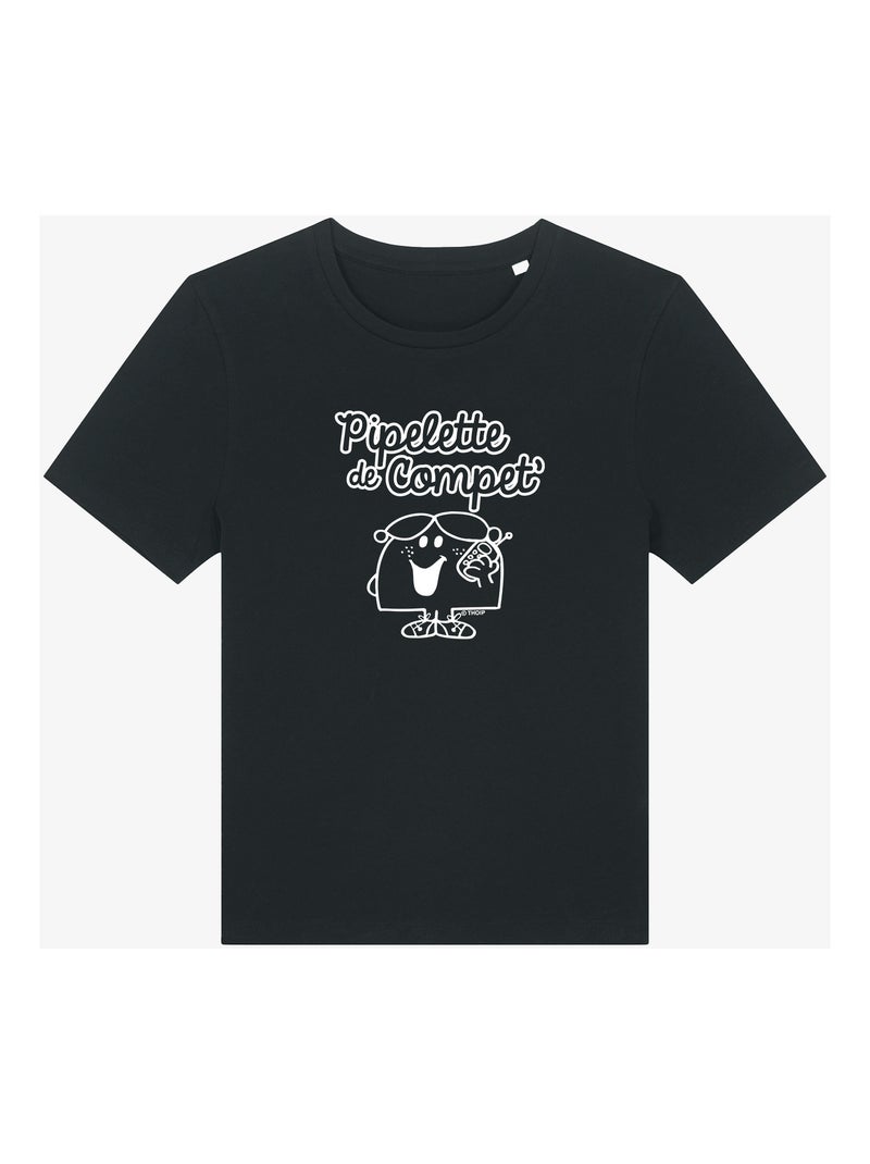 T-shirt Dames - PIPELETTE DE COMPET' Zwart - Kiabi