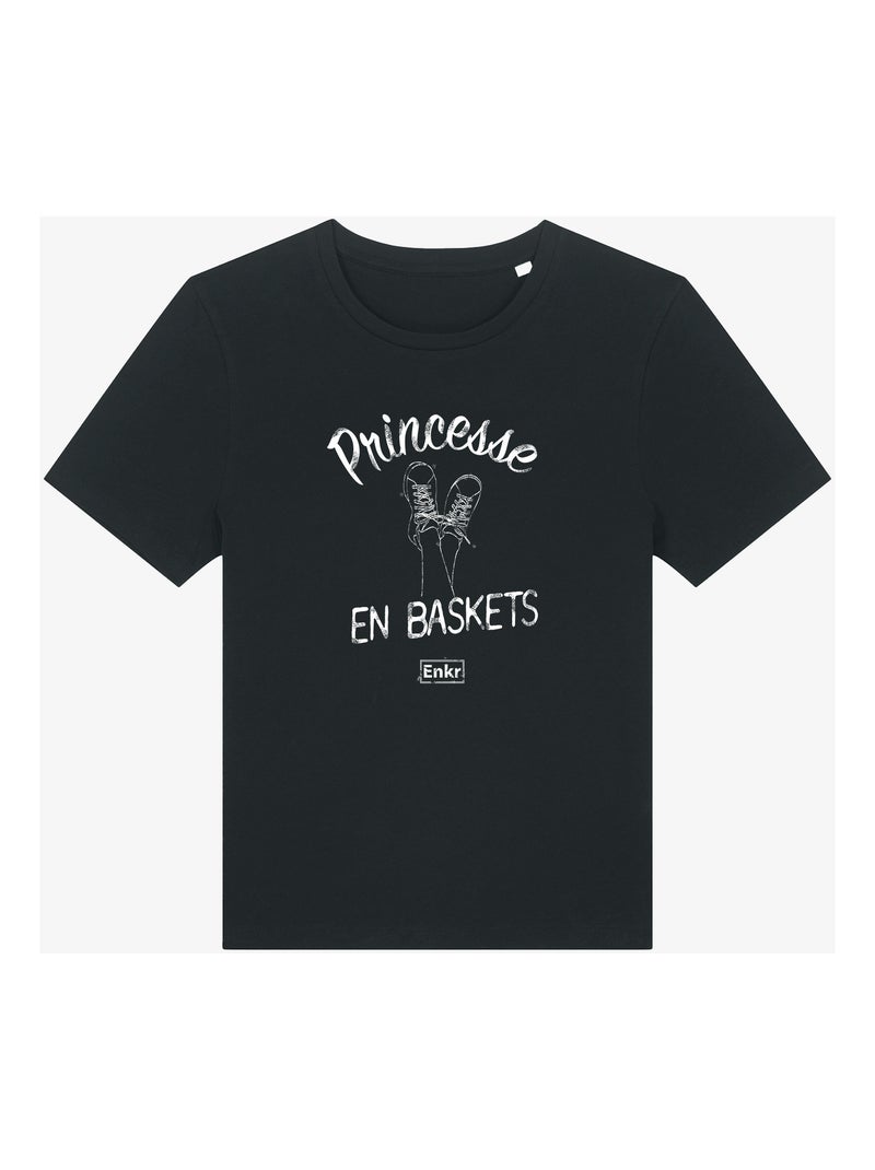 T-shirt Dames - PRINCESSE EN BASKETS Zwart - Kiabi
