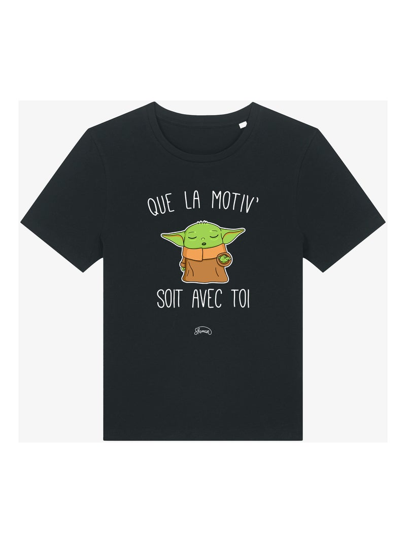T-shirt Dames - QUE LA MOTIV SOIT AVEC TOI Zwart - Kiabi