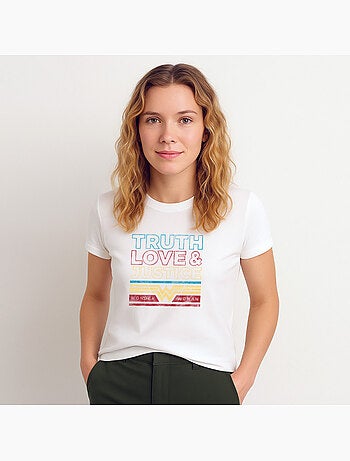 T-shirt Dames - TRUTH LOVE & JUSTICE WONDER WOMAN