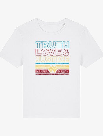 T-shirt Dames - TRUTH LOVE & JUSTICE WONDER WOMAN