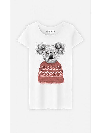 T-shirt Dames - WINTER KOALA RED