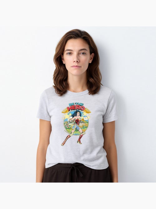 T-shirt Dames - WONDER WOMAN BE THE HERO - Kiabi T-shirt Dames - WONDER WOMAN BE THE HERO - Kiabi