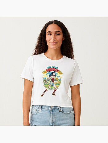T-shirt Dames - WONDER WOMAN BE THE HERO