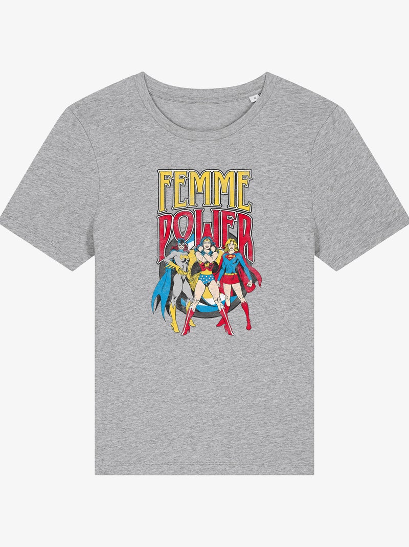 T-shirt Dames - WONDER WOMAN Dames POWER Gemêleerd grijs - Kiabi