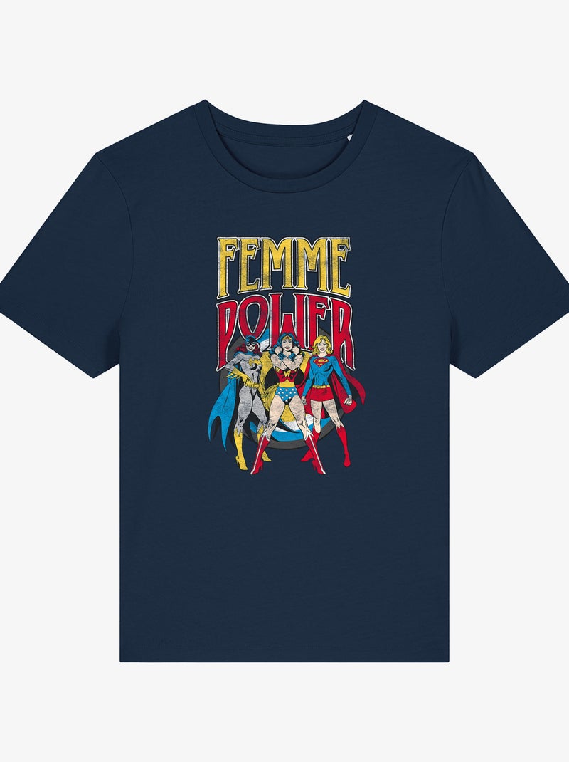 T-shirt Dames - WONDER WOMAN Dames POWER Marineblauw - Kiabi