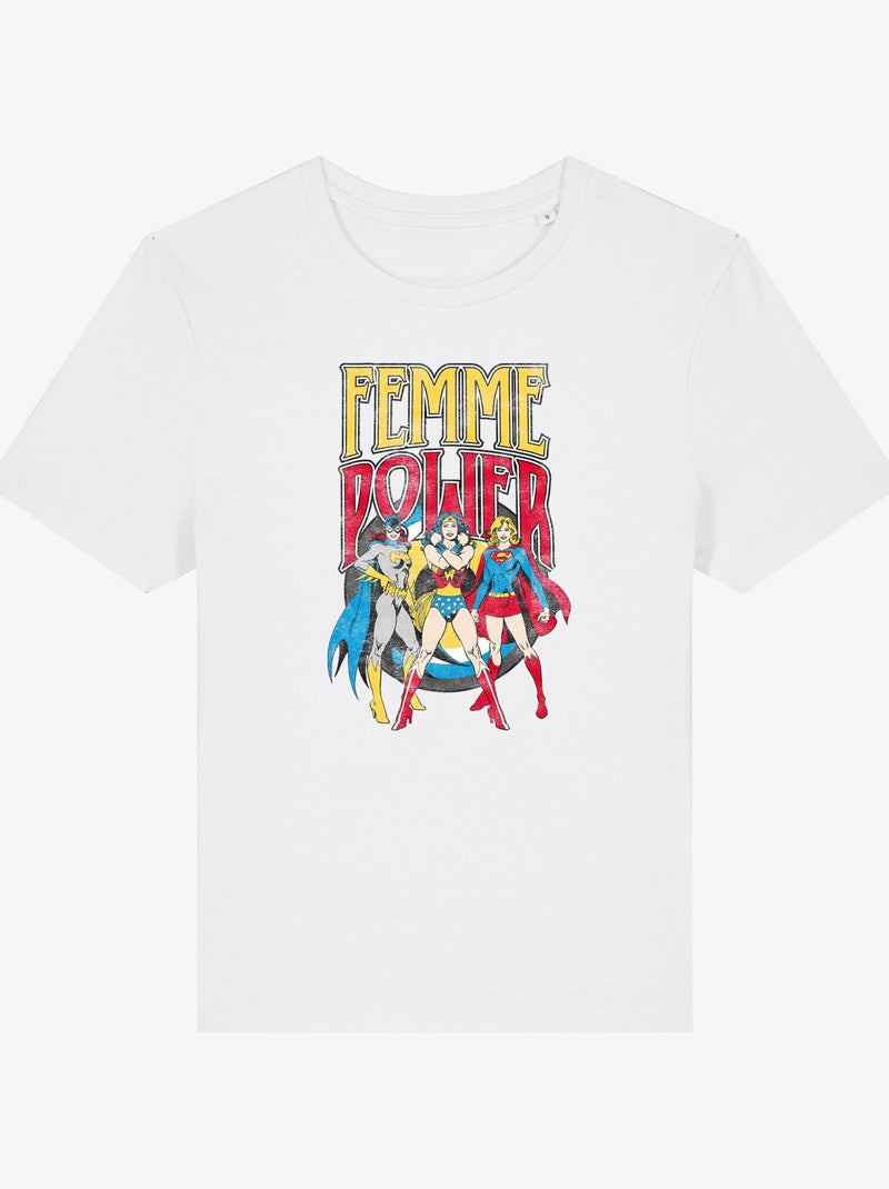 T-shirt Dames - WONDER WOMAN Dames POWER Wit - Kiabi