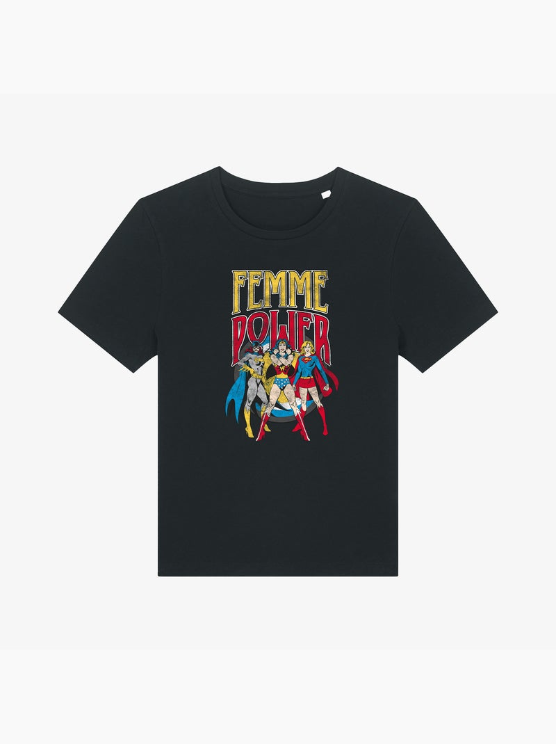 T-shirt Dames - WONDER WOMAN Dames POWER Zwart - Kiabi