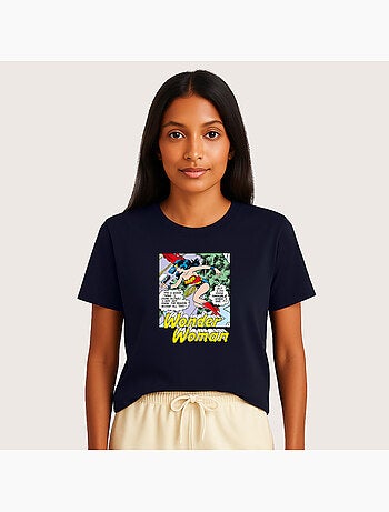 T-shirt Dames - WONDER WOMAN I DO KNOW TROUBLE WHEN I SEE IT