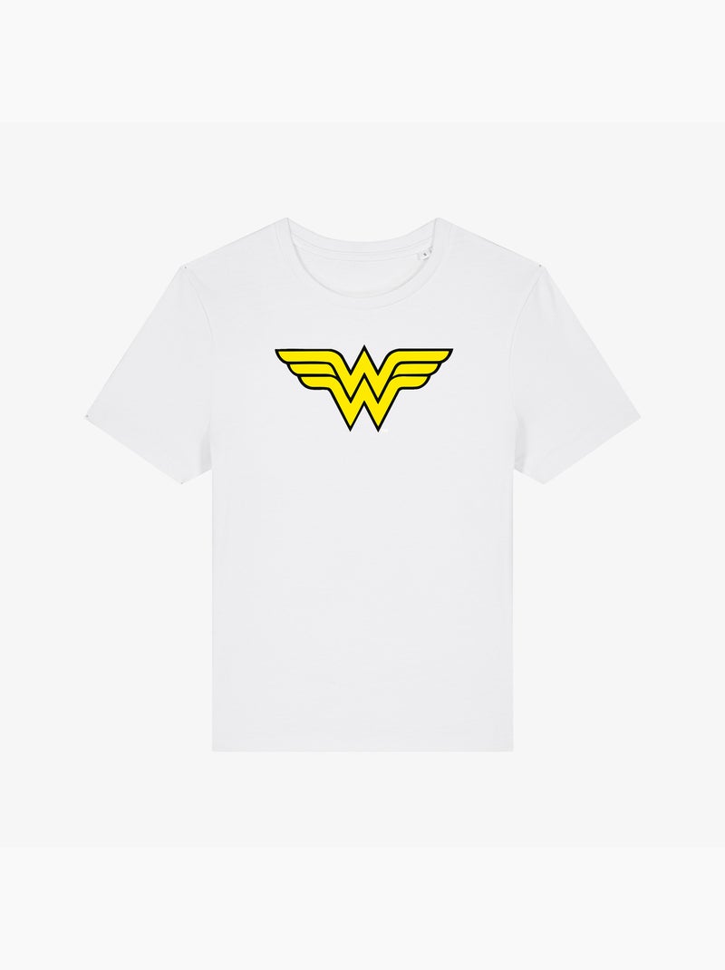 T-shirt Dames - WONDER WOMAN LOGO Wit - Kiabi