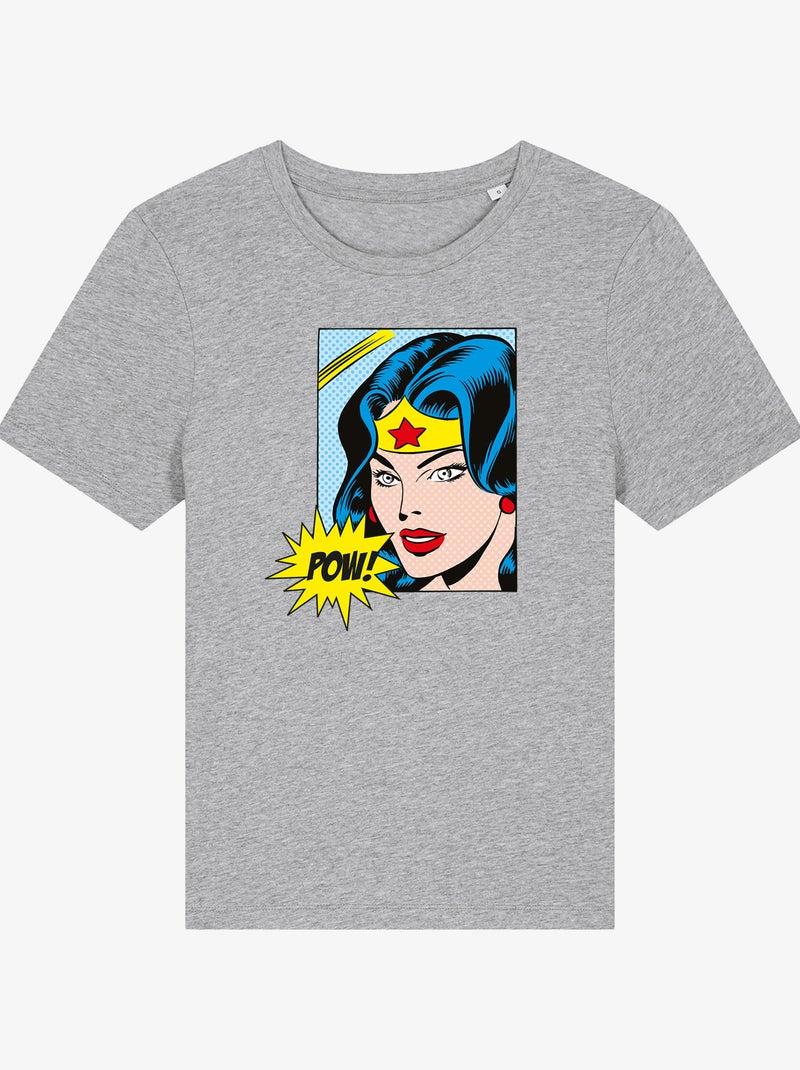 T-shirt Dames - WONDER WOMAN POW Gemêleerd grijs - Kiabi