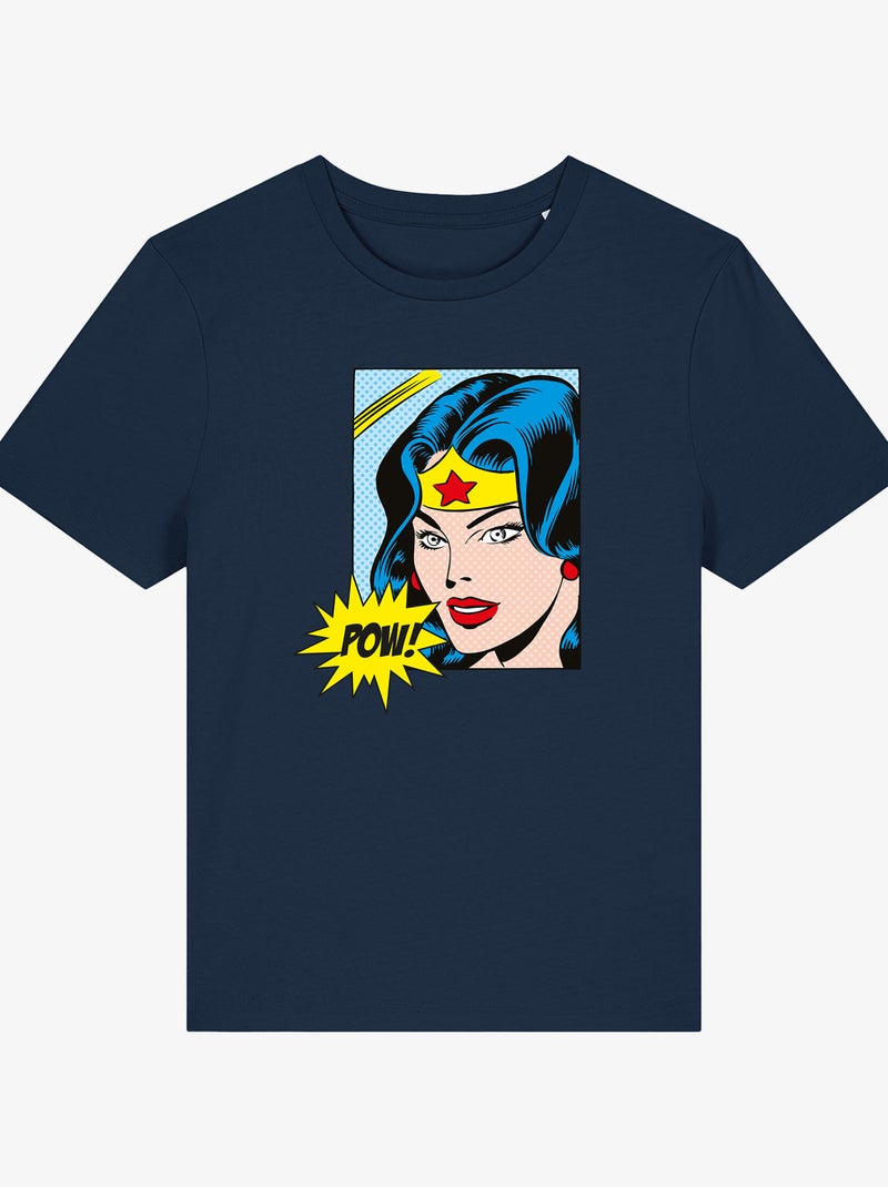 T-shirt Dames - WONDER WOMAN POW Marineblauw - Kiabi