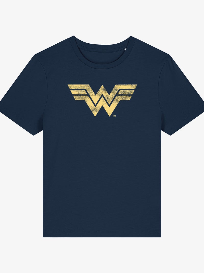 T-shirt Dames - WONDER WOMAN VINTAGE LOGO Marineblauw - Kiabi