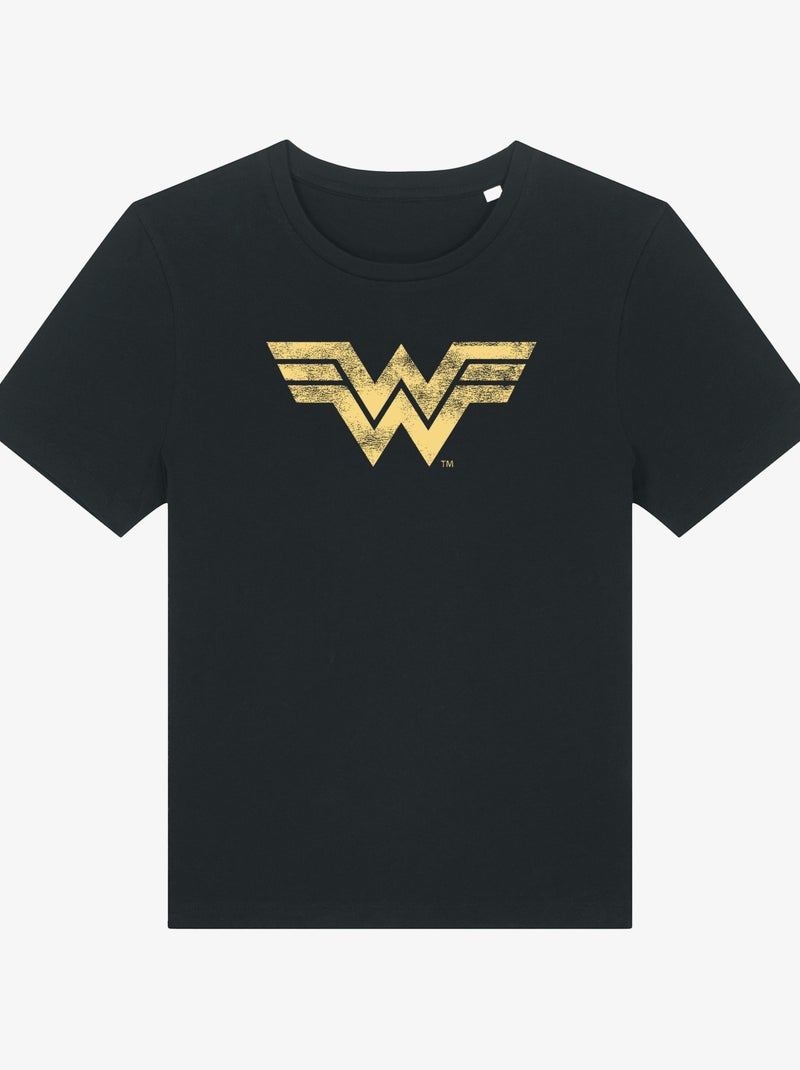 T-shirt Dames - WONDER WOMAN VINTAGE LOGO Zwart - Kiabi