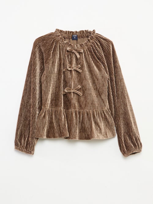 T-shirt de fête texturé avec nœud uni - Kiabi T-shirt de fête texturé avec nœud uni - Kiabi