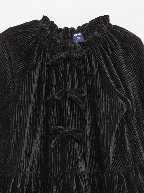 T-shirt de fête texturé avec nœud uni - Kiabi