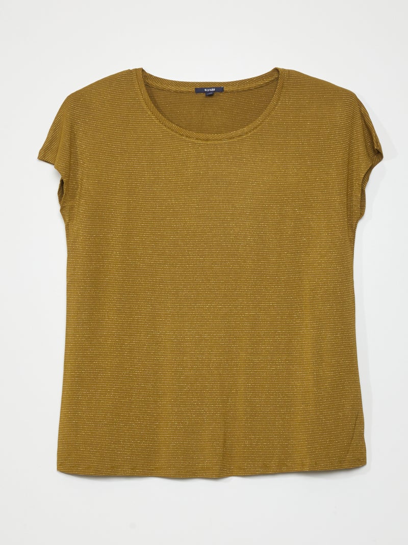 T-shirt de maternité à manches courtes à fines rayures Vert - Kiabi