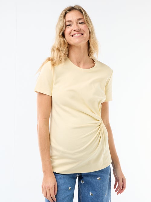 T-shirt de maternité avec col rond drapé - Kiabi