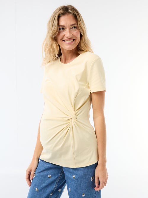 T-shirt de maternité avec col rond drapé - Kiabi