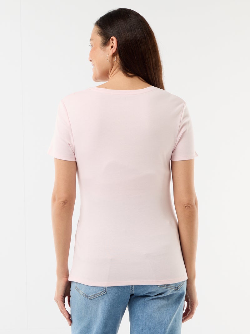 T-shirt de maternité avec col rond drapé Rose - Kiabi