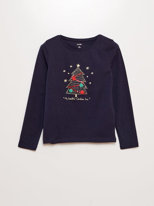 T-shirt de noël avec pompons - Kiabi