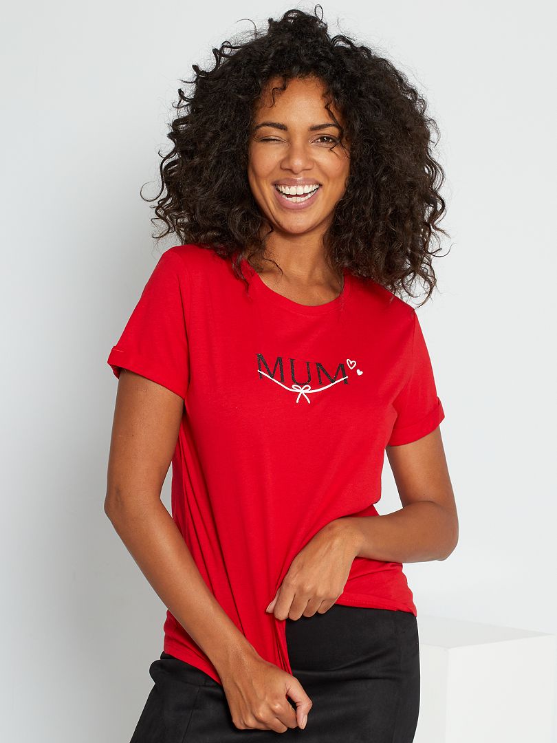 T-shirt de Noël + pochon rouge - Kiabi