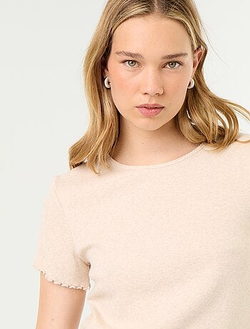 T-shirt de pyjama en maille côtelée